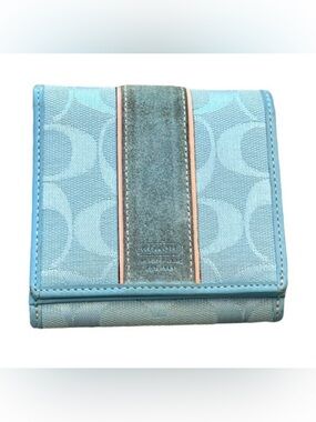 🖤COACH Y2K 2000s VINTAGE LIGHT BLUE MONOGRAM C WALLET🖤
